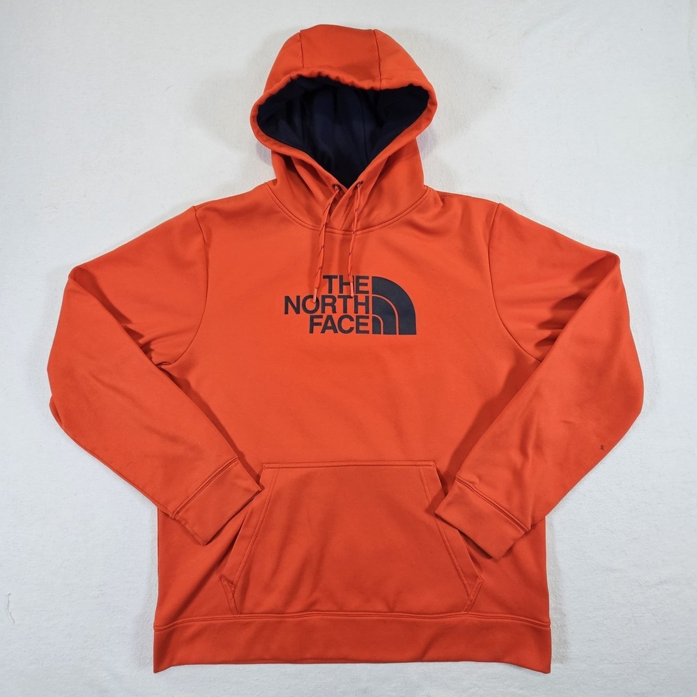 The North Face Sweatshirt Mens Small Orange Pullover Hoodie